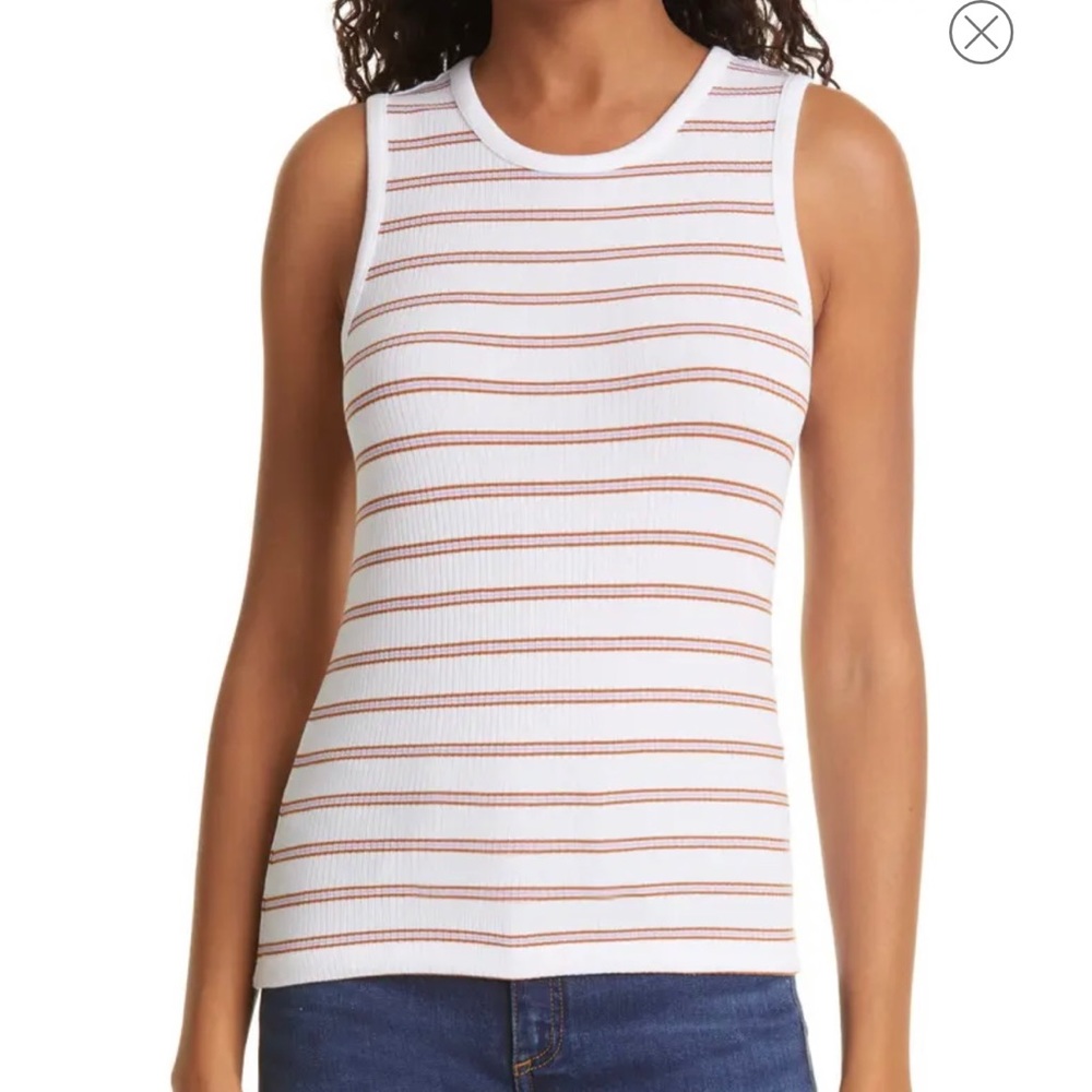 Veronica Beard Kenny Stripe Ribbed Tank